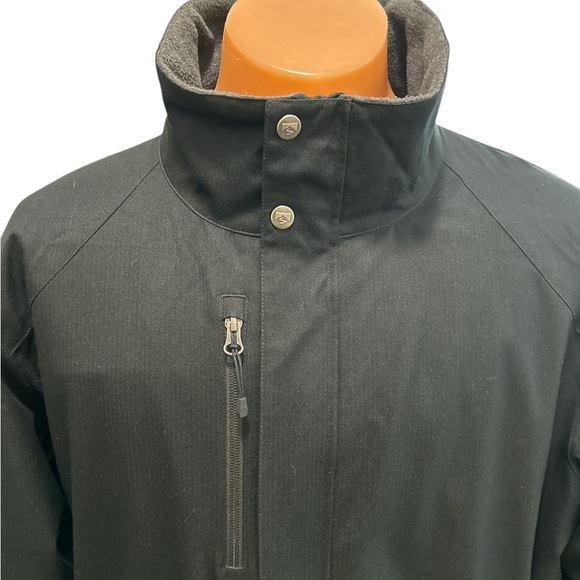Storm Creek Mens Fleece Lined Full Zip Jacket Black XL Zip Pockets Button Collar - Picture 3 of 15